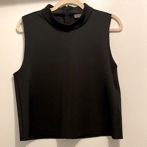 Cropped Black Sleeveless Turtleneck